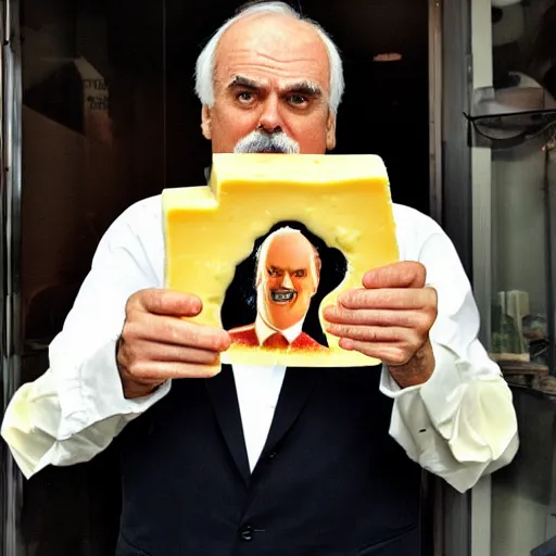 Image similar to cheese john cleese made out of cheese as a cheese