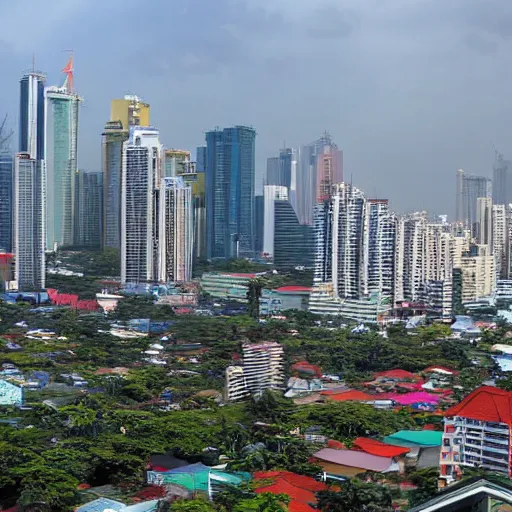 Image similar to manila skyline in the year 2 0 7 0, photograph