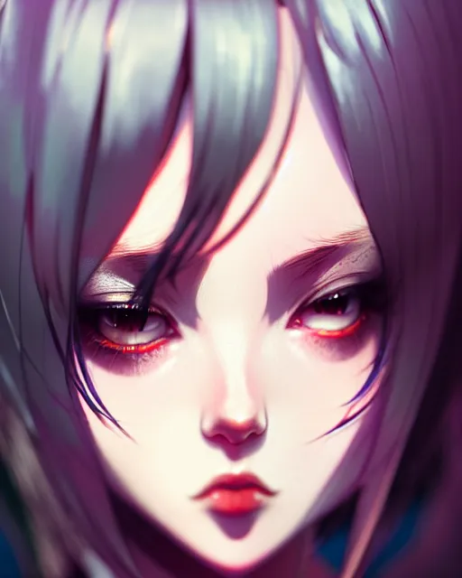 Image similar to full very close up shot of a beautiful loner girl, in tshirt, demented, russian, by saruei and guweiz and ilya kuvshinov and range murata, digital art, highly detailed, intricate, sharp focus, realistic, trending on artstation hq, deviantart, pinterest, unreal engine 5, 4 k uhd image