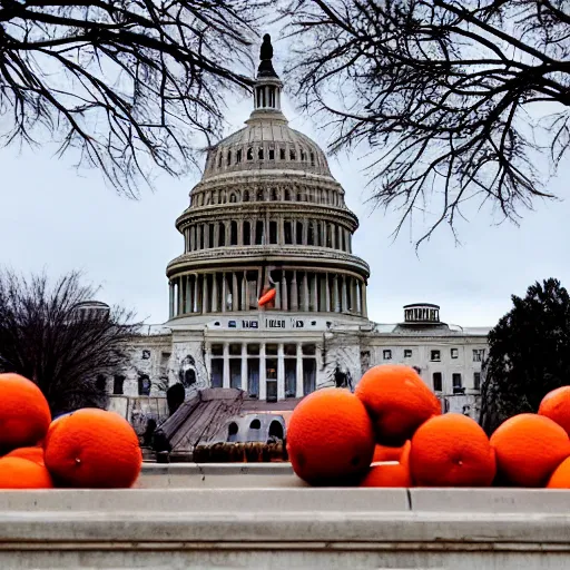 Image similar to Photo of the United States Capitol on January 6 under siege by oranges