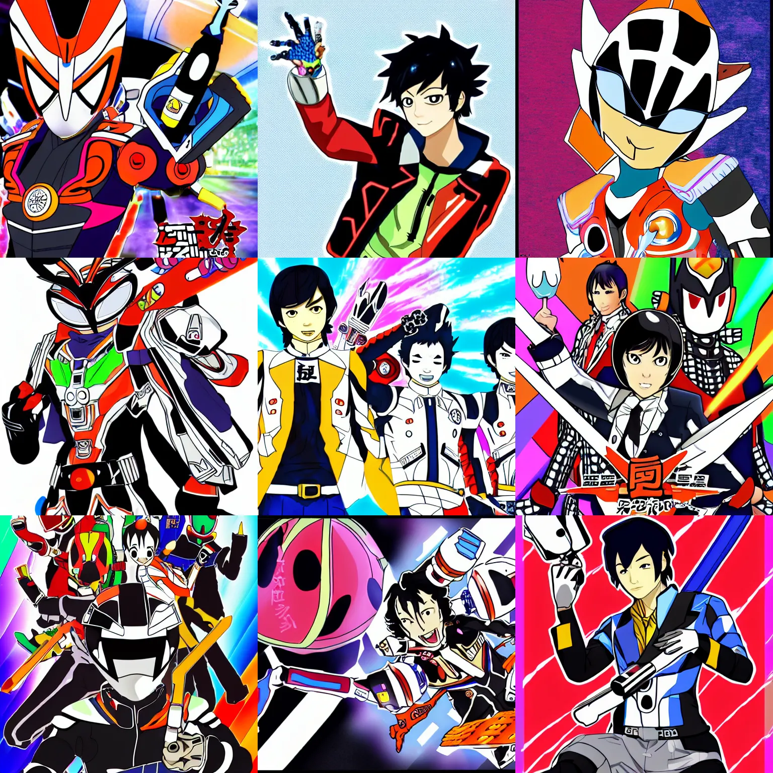 kamen rider fourze in the style of fuuto tantei,, Stable Diffusion