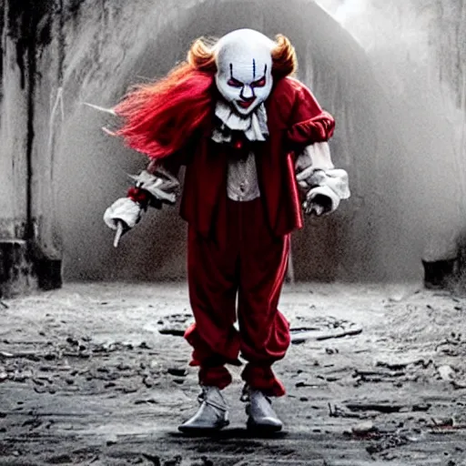 Image similar to jared leto as pennywise