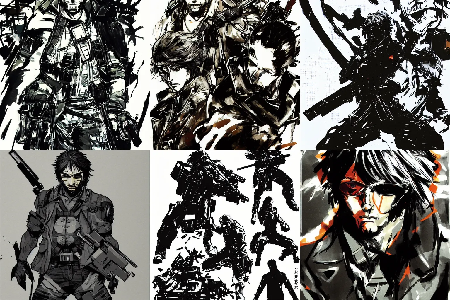 Prompt: 墨絵 in the style of yoji shinkawa