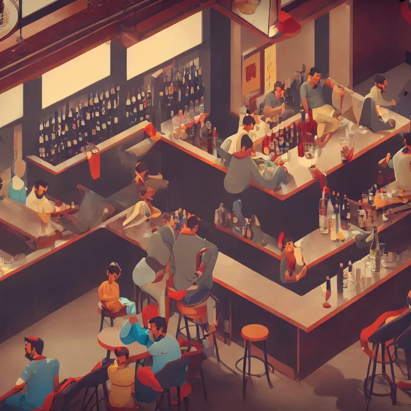 Prompt: virat kholi sitting in a bar, with a huge belly, drinking heavily, isometric, wide view, cinematic view, ultrarealistic, 8 k, unreal engine, by atey ghailan, artstation