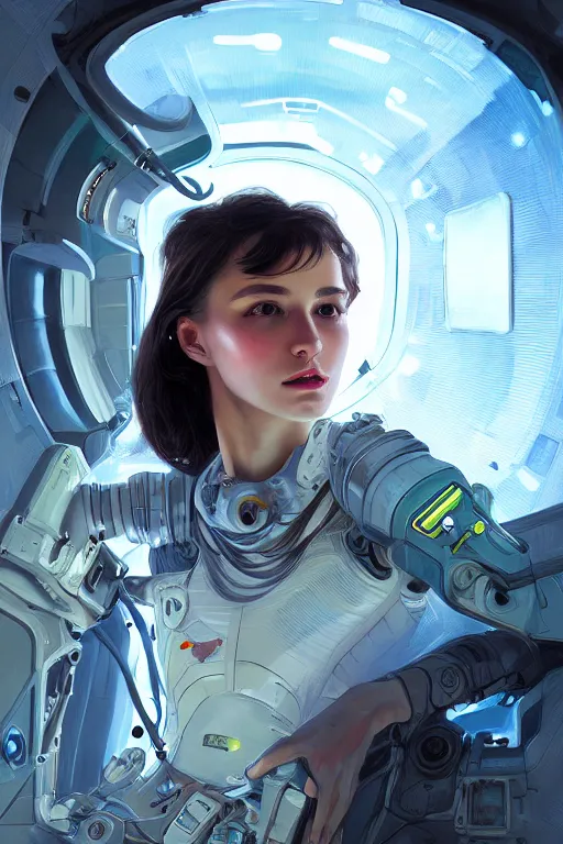 Image similar to portrait futuristic beautiful northern europe Airforce armored pilot Girl, at inside of future fighter aircraft, ssci-fi, fantasy, intricate, very very beautiful, elegant, human anatomy, neon light, highly detailed, digital painting, artstation, concept art, soft light, smooth, sharp focus, illustration, art by tian zi and WLOP and alphonse mucha