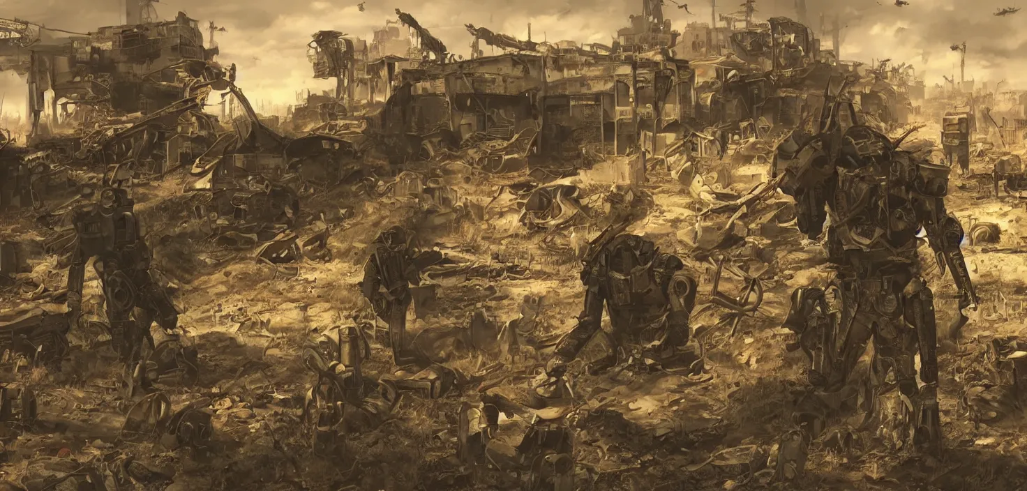 Image similar to war never changes, fallout 4, cgsociety, colourful but morbid painting, soft edges