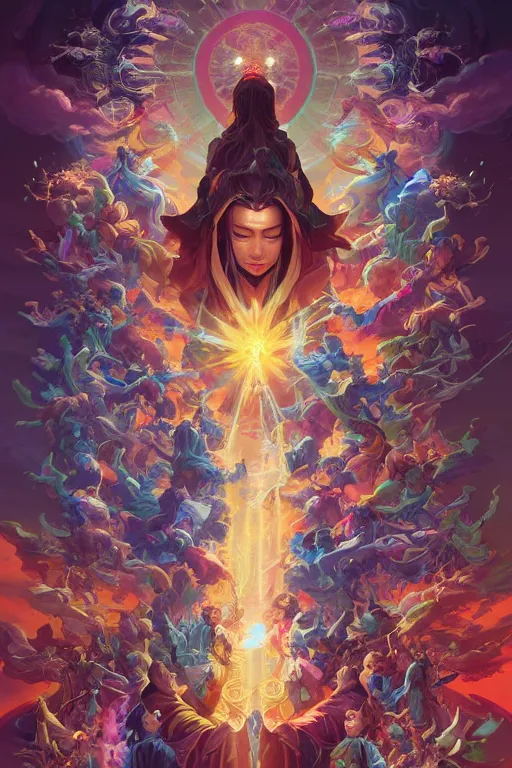 Image similar to council of ascended masters by artgerm, tooth wu, dan mumford, beeple, wlop, rossdraws, james jean, marc simonetti, artstation giuseppe dangelico pino and michael garmash and rob rey and greg manchess and huang guangjian and makoto shinkai