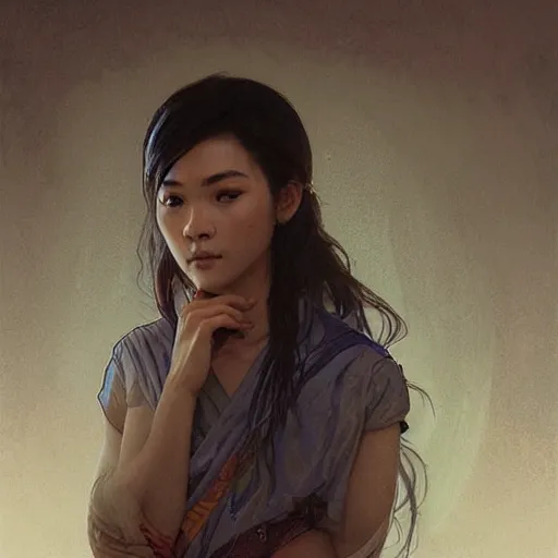 Prompt: A young thai doctor, very detailed face, gorgeous, beautiful, intricate, highly detailed, digital painting, artstation, concept art, sharp focus, illustration, art by greg rutkowski and alphonse mucha