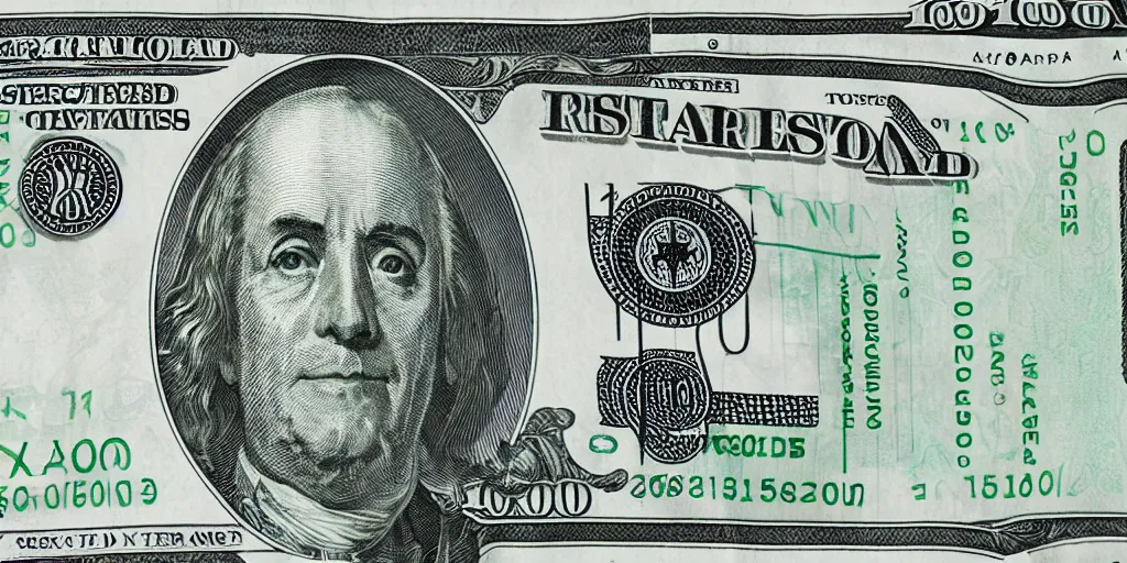 Image similar to photo realistic simplification of a 1 0 0 dollar bill