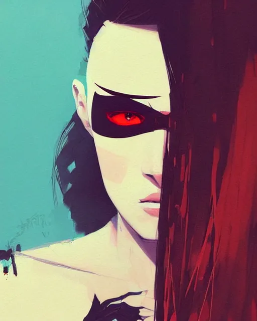 Prompt: a ultradetailed beautiful painting of a stylish woman with an eyepatch over her left eye, by conrad roset, greg rutkowski and makoto shinkai trending on artstation