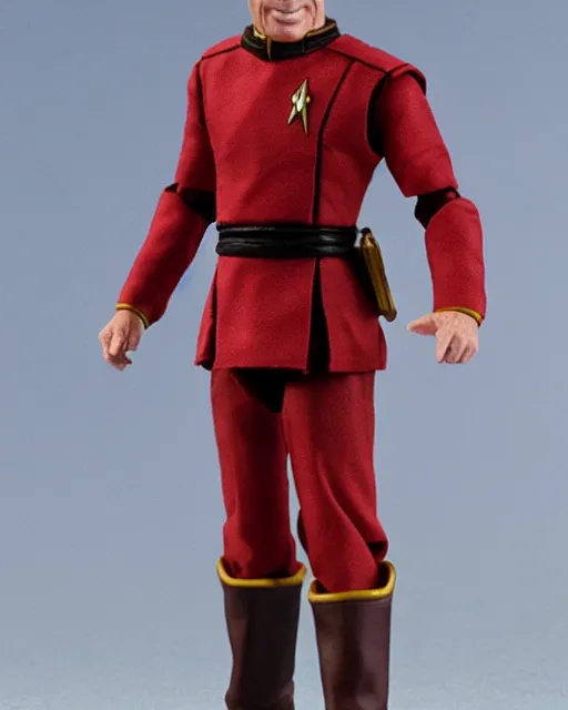 Prompt: a neca style action figure of captain jean luc picard from star trek