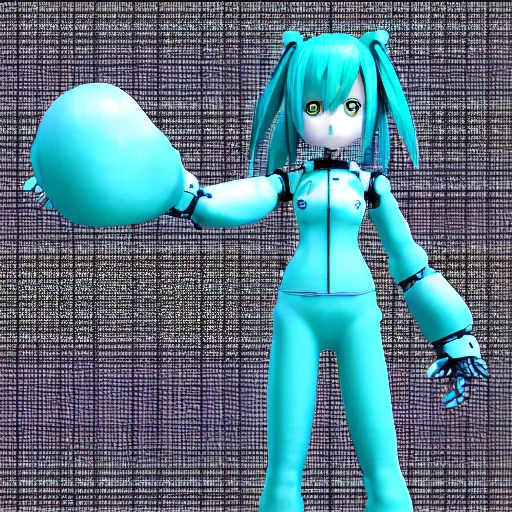 Prompt: ultra realistic and detailed blueprint for a Hatsune Miku robot model, Solidworks, octane render