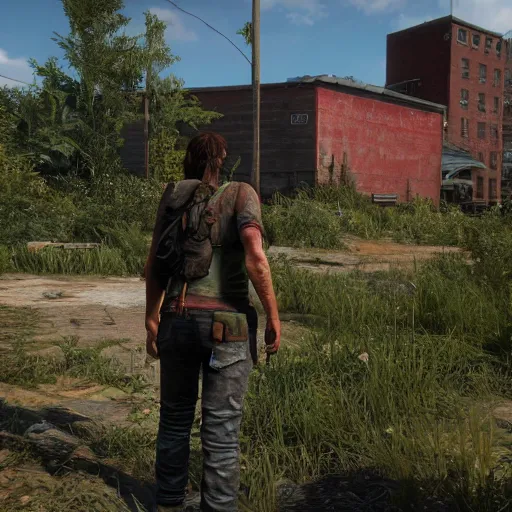 Image similar to high quality 8k screenshot of stable diffusion in The Last Of Us, 8k full body model, detailed rusty texture