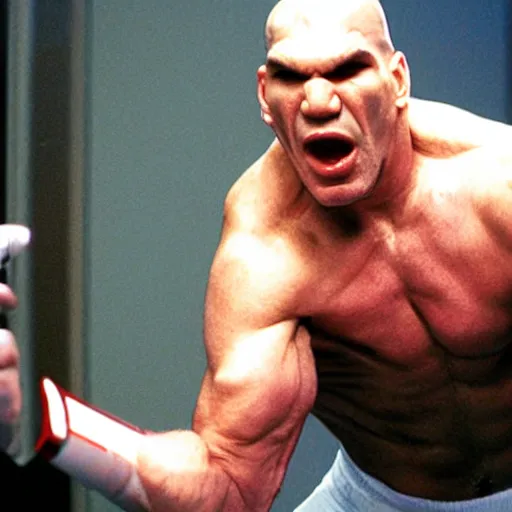 Image similar to Nikolai Valuev as the American Psycho