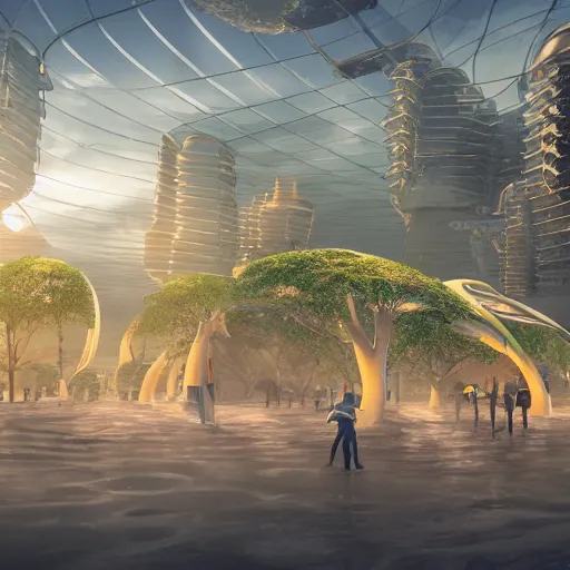 Image similar to photo of a futuristic solarpunk utopia