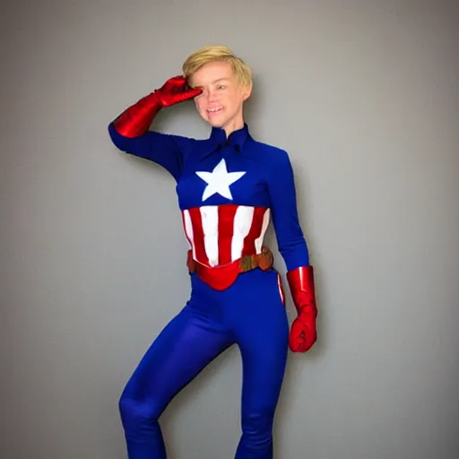 Prompt: Ellen Paige as Captain America