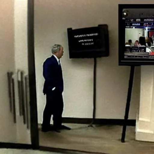 Image similar to “ jeffrey epstein last moment, actual footage, security guard watching the cctv ’ s actual photo ”