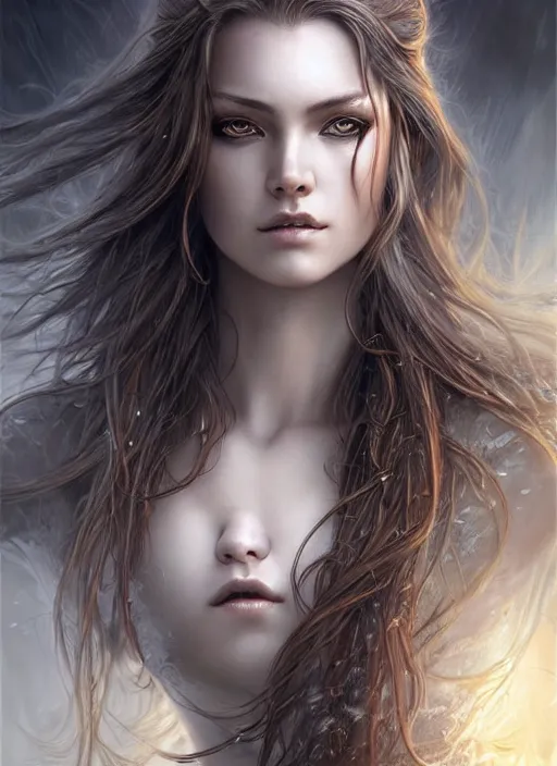 Image similar to photo of a nordic volva beautiful female in the style of stefan kostic, realistic, half body shot, sharp focus, 8 k high definition, insanely detailed, intricate, elegant, art by stanley lau and artgerm, luis royo