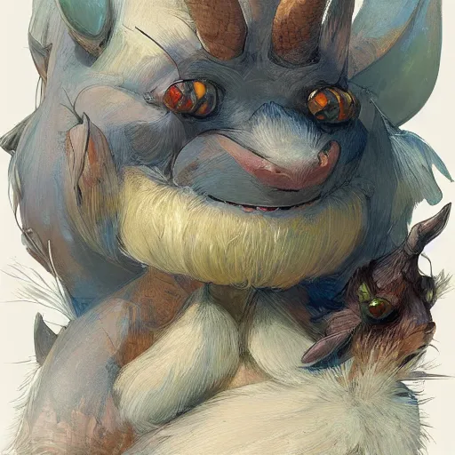 Prompt: a detailed portrait of nanachi, by victo ngai and justin gerard, illustration, digital art, realistic painting, very detailed, fantasy, dnd, character design, trending on artstation