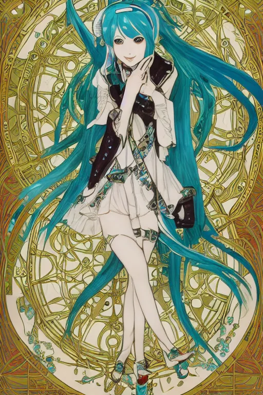 Image similar to hatsune miku by mucha