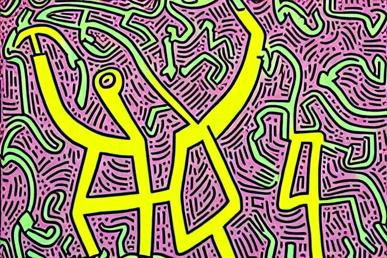 Image similar to better call saul art by keith haring