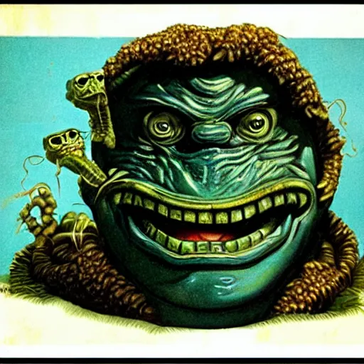 Image similar to vintage pulp art creature from The black lagoon