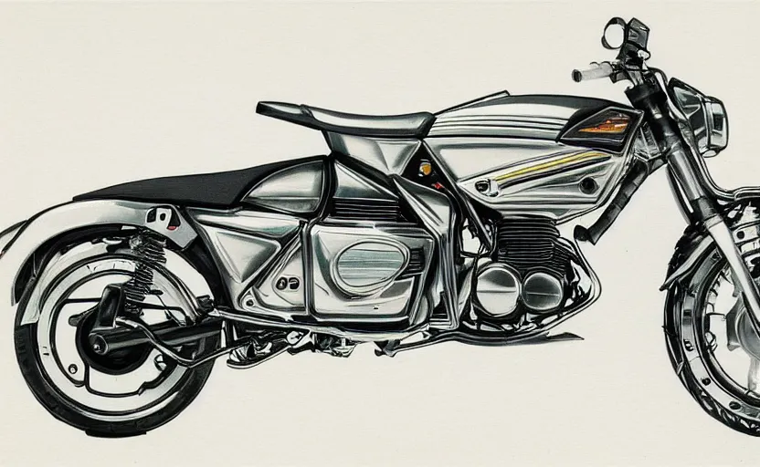 Image similar to 1 9 8 0 s honda sport motorcycle concept art, art,