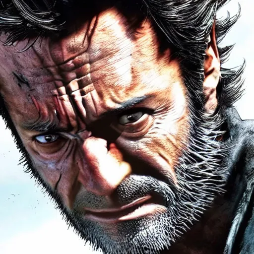 Prompt: wolverine in the walking dead 4 k detailed super realistic