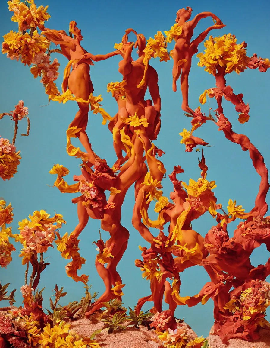 Image similar to a cowboy turning into blooms. tropical sea slugs. complementary colors. national geographic. 8 k, rendered in octane, smooth gradients. sculpture by antonio canova by slim aarons, by zhang kechun, by lynda benglis, by frank frazetta.