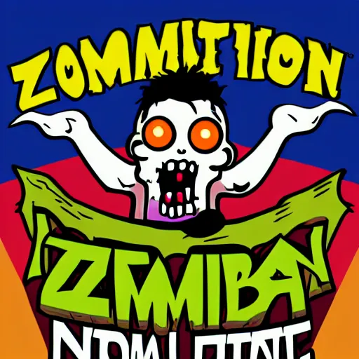 Image similar to zombie nation logo. vector graphics illustrated by jim davis