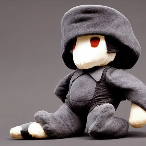 Prompt: a cute fumo plush of a war criminal on trial at the hague