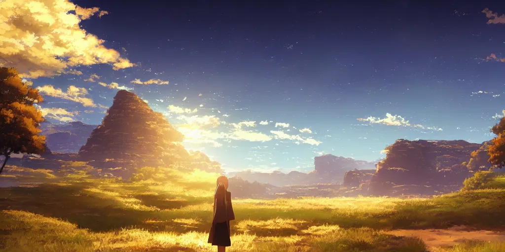 Prompt: a stunning biblical landscape by makoto shinkai