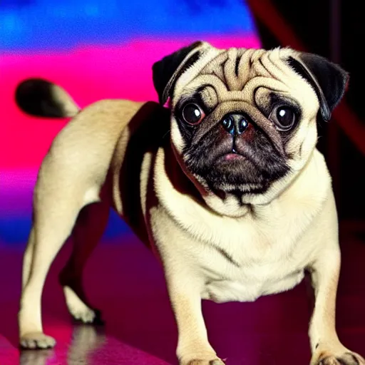 Image similar to Pug on America’s Got Talent, dancing