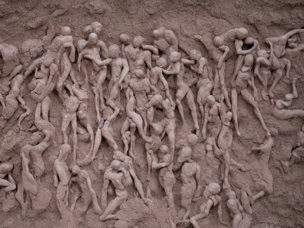 Image similar to human forming from grey clay