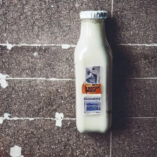 Image similar to bottle of milk in the floor inside a jailcell behind bars