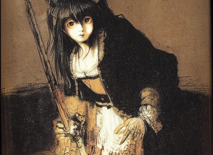 Prompt: misa amane. by rembrandt