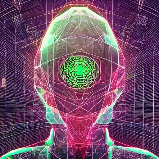 Image similar to geometry drawings with glitch effect medium shot of mysterious object digital illustration android netrunner by dan mumford