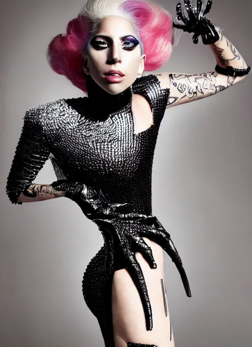 Image similar to lady gaga styled by nick knight posing, born this way 2 0 1 1 album inspired, photohoot, set pieces, intricate set, vogue magazine, canon, highly realistic. high resolution. highly detailed. dramatic. 8 k. 4 k.