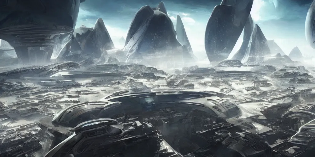 Prompt: Futuristic Civilization on an exo planet, detailed, realistic, cinematic