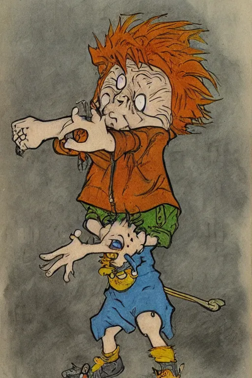 Prompt: Chuckie Finster, by arthur-rackham