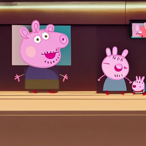 Prompt: Peppa pig in blade runner 2049, isomeric game, unreal engine