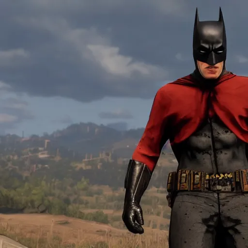 Prompt: batman in red dead redemption 2