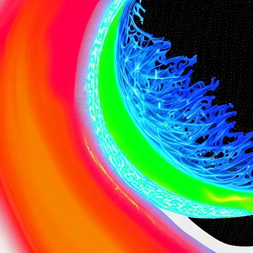 Image similar to a CFD Simulation of a spaceshuttle, Colourful, Multiphase flow