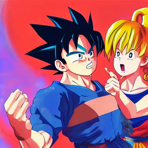 An anime portrait of Goku dancing salsa with Bulma , | Stable Diffusion |  OpenArt