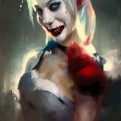 Image similar to harley quinn by jeremy mann