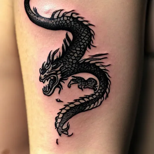 Image similar to a small tattoo of a dragon