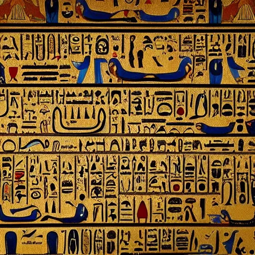 Prompt: emoji hieroglyphs found in a tomb in Egypt