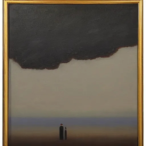 Image similar to this painting is mysterious, cryptic, intriguing: it looks deceptively simple, but there's more than meets the eye there