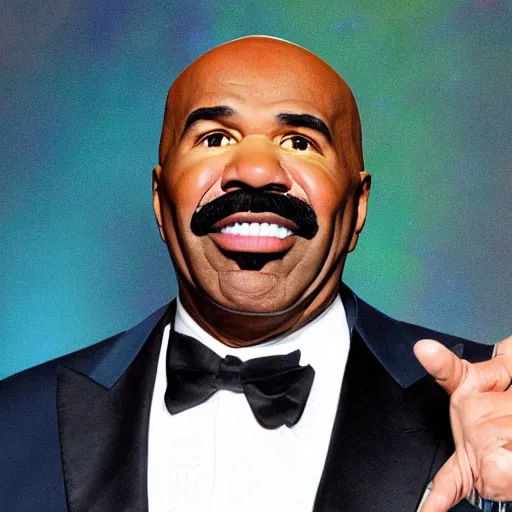 Image similar to Steve harvey with the infinity gauntlet