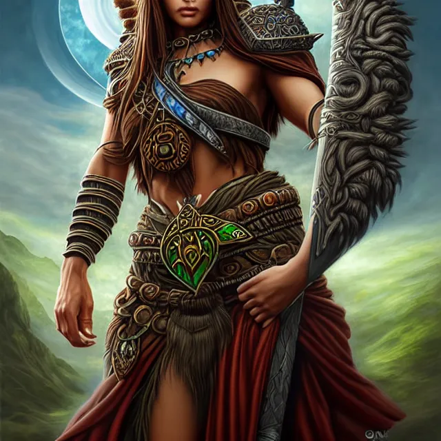 Image similar to druid warrior with earth powers artgerm anne stokes highly detailed 8 k hdr smooth sharp focus high resolution award - winning photo photorealistic